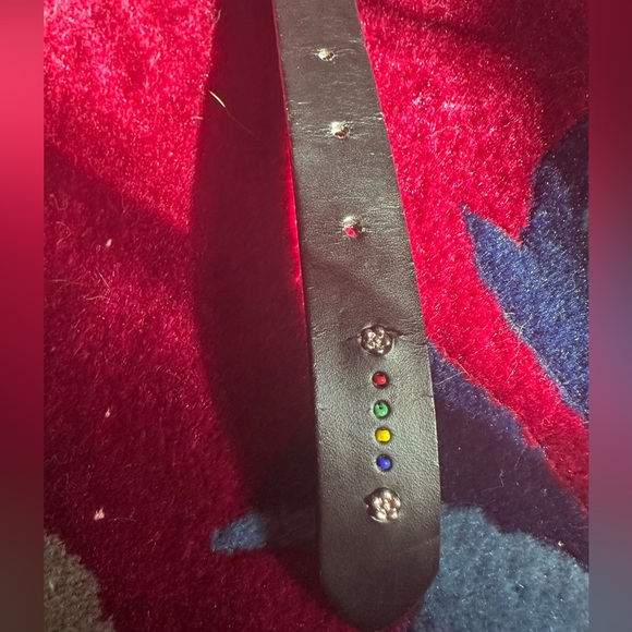 Embellished Black Leather Belt - Picture 6 of 7